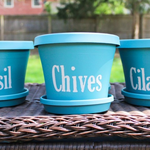This couldn't get any easier! Make your own labeled herb planters with just a few supplies