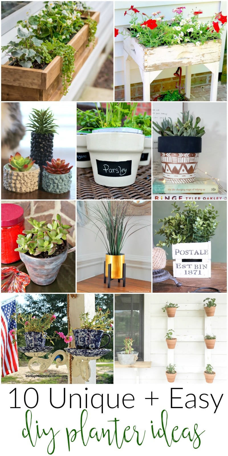 10 unique ideas to make your own planters for around the home, indoor and out!