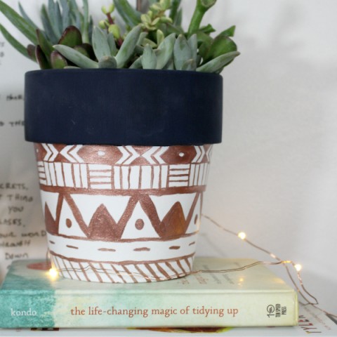 Image for DIY Metallic Tribal Print Planter