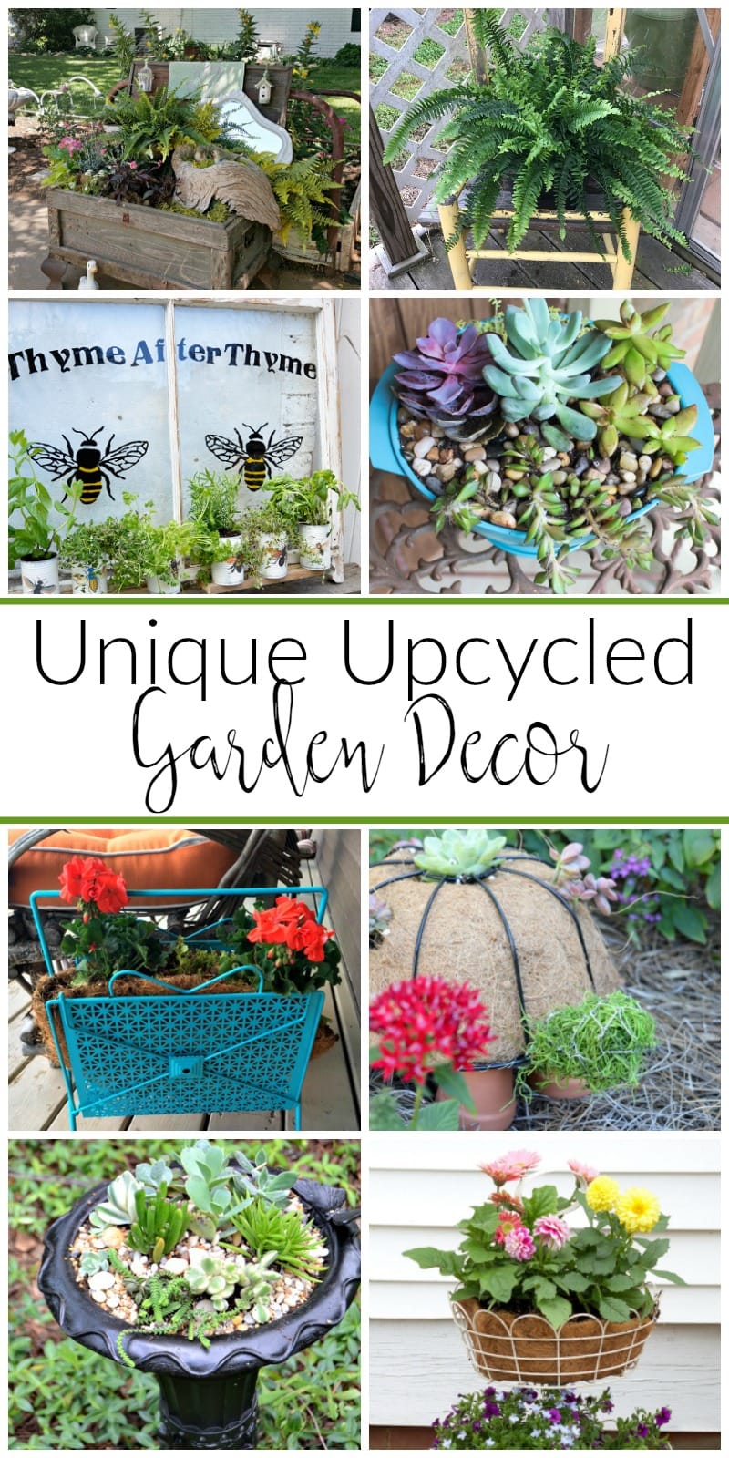 Fun and Unique Upcycled Garden Decor Ideas - Domestically Creative