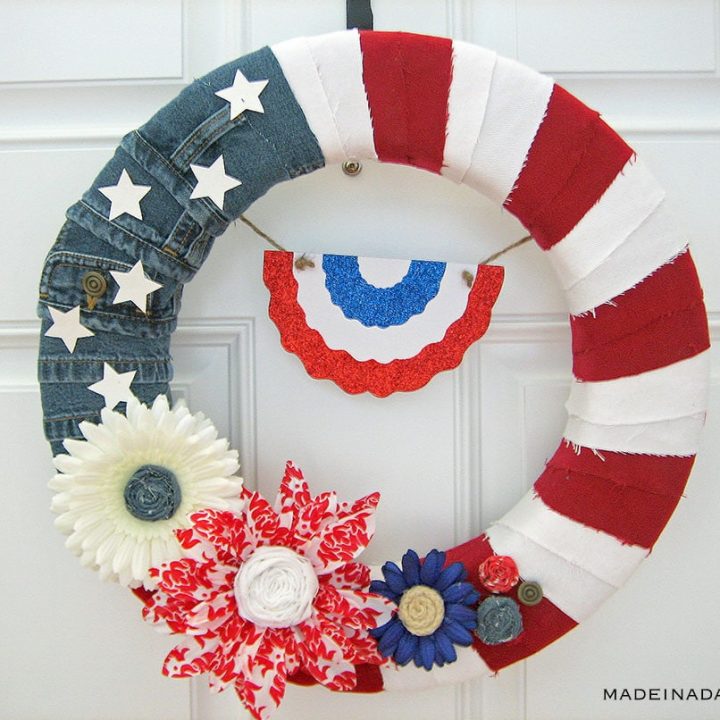 Image for Denim Flag Wreath