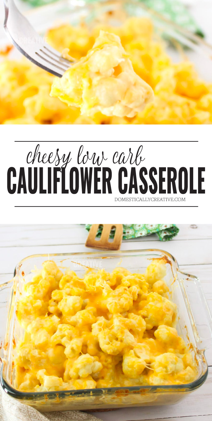 Low carb alternative to Macaroni and cheese--Cheesy Cauliflower Casserole!