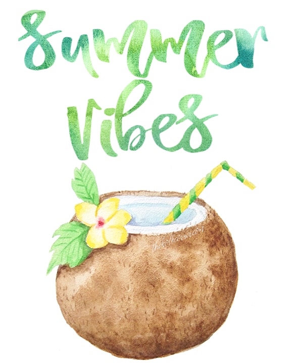 Free Summer Watercolor Printable Domestically Creative