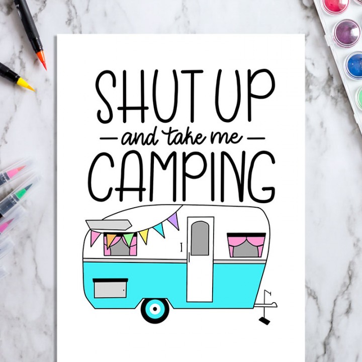 Image for Hand Lettered Camper Printable