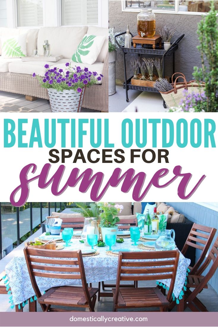 Outdoor summer spaces collage