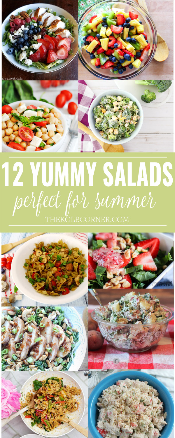 12 Deliciously simple summer salads you can enjoy as a main dish companion, a light lunch or even dinner!