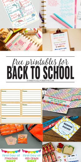 Free Back to School Printables - Domestically Creative