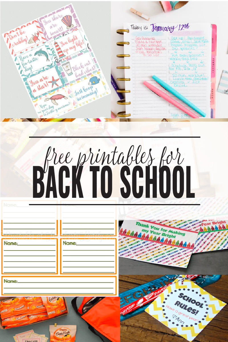 Free Back to School Printables