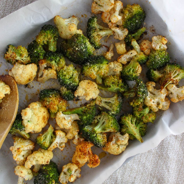 Oven Roasted Broccoli and Cauliflower Domestically Creative