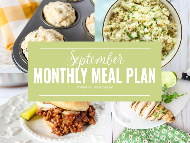 September Monthly Meal Plan