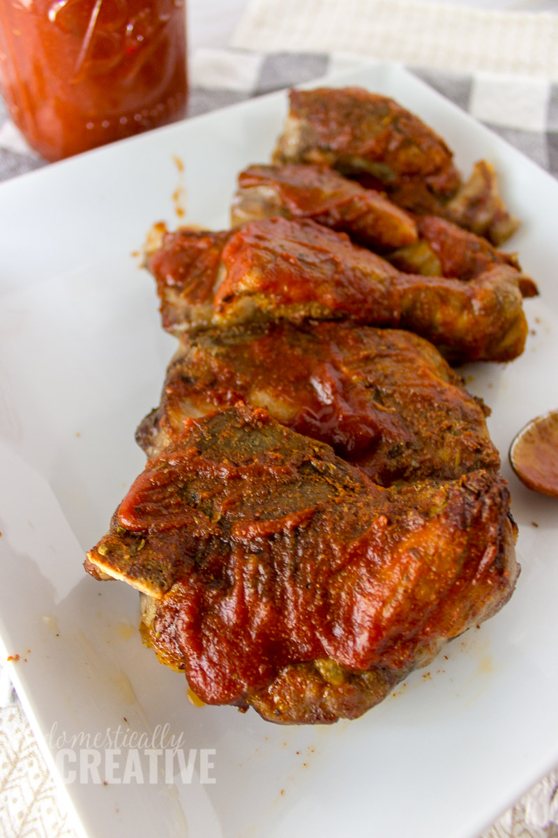 Sugar free homemade barbecue sauce and slow cooker barbecue ribs--yes please! #steviva #nectevia #erysweet