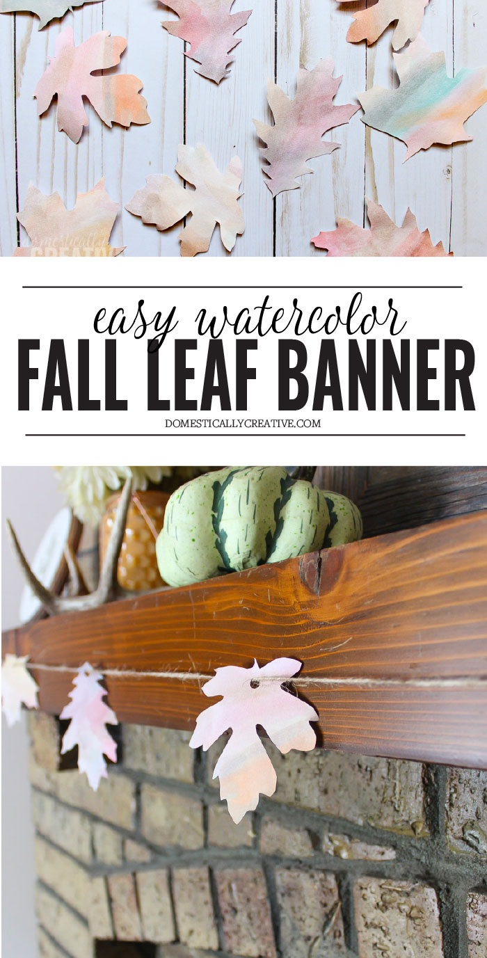 Easy Watercolor Fall Leaf Banner