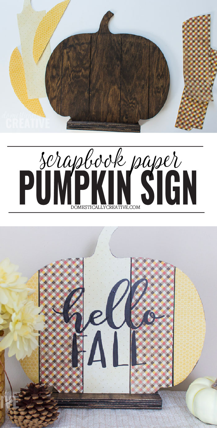 Scrapbook Paper Pumpkin Fall Sign