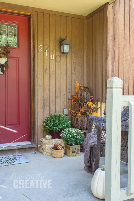 Cozy Fall Front Porch - Domestically Creative