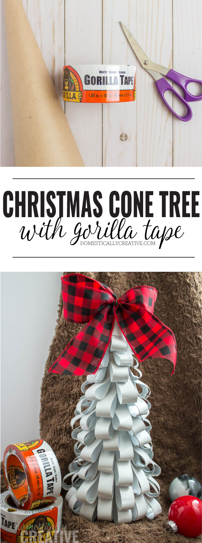 DIY Christmas Cone Tree made only with Gorilla Tape! You have to see this!