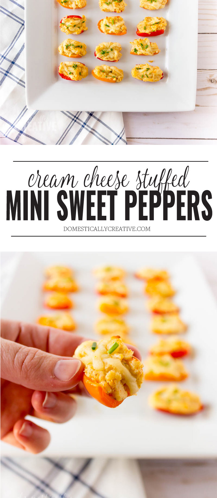 enkelt spel dag recept för Cream Cheese fyllda paprikor #gamedayrecipe #fingerfoods #creamcheesestuffedpeppers