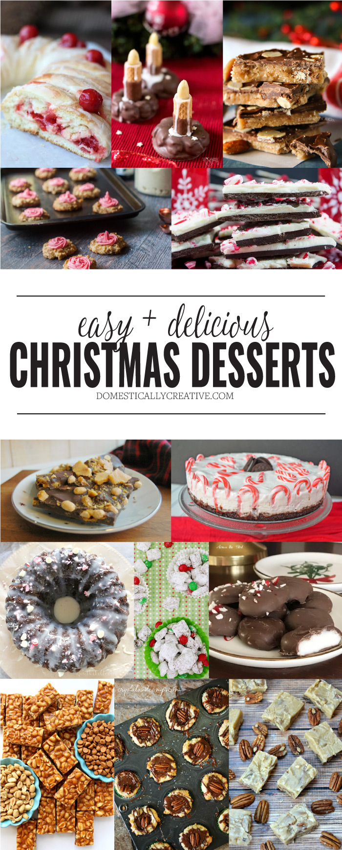 Lots of easy and delicious christmas dessert recipe ideas to enjoy this season OR give as a gift! #christmasdessertrecipes #christmasdessert #christmasdesserts #christmasgoodies #christmasfoodgifts