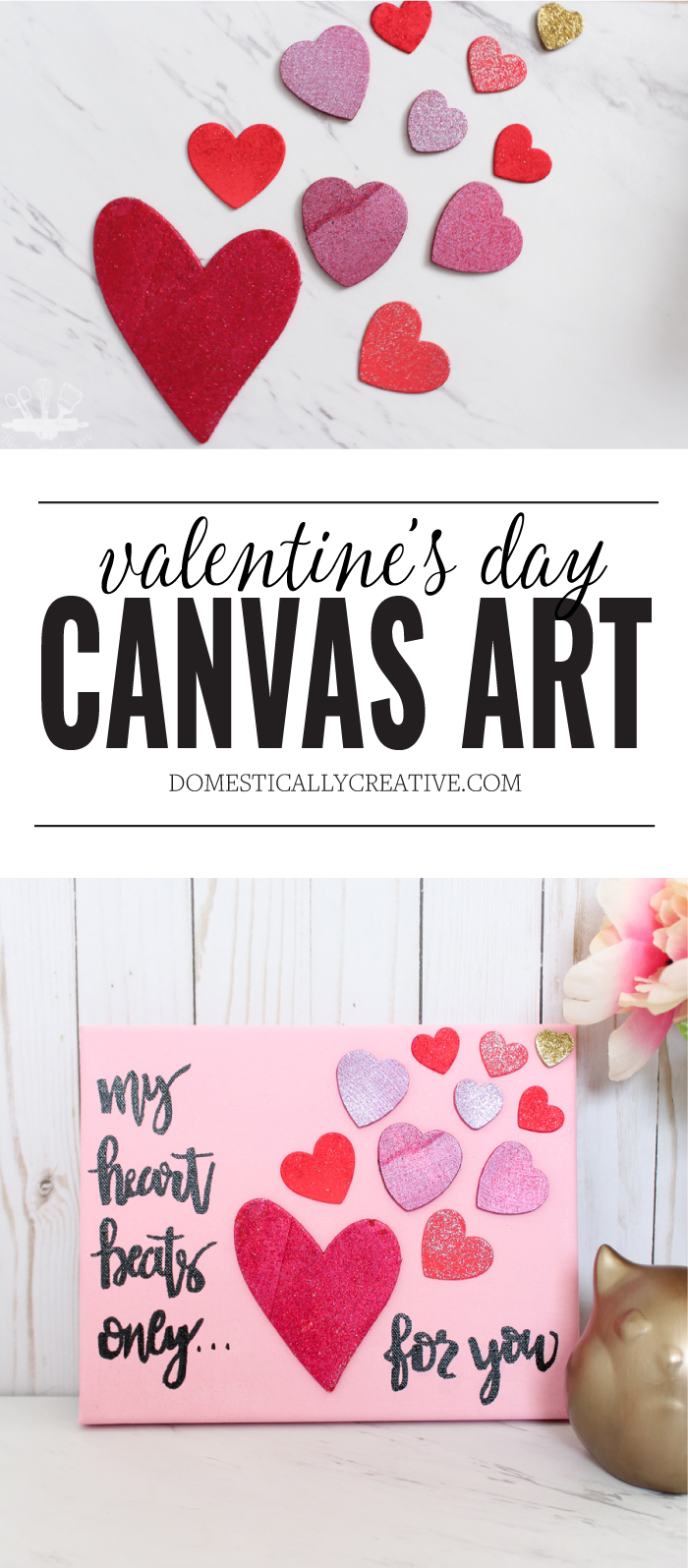 Make Love Heart Canvas Wall Art for Valentine's Day: Homemade