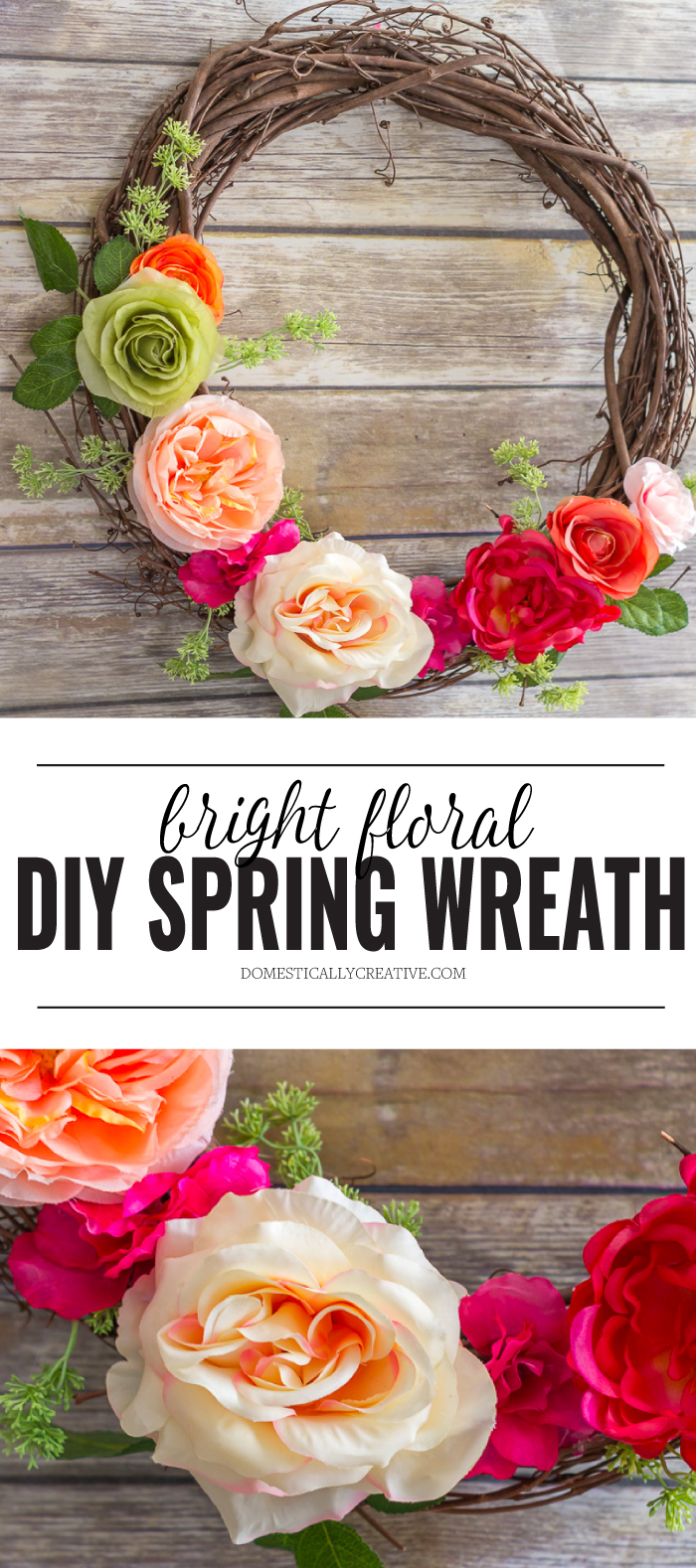Easy to make DIY Spring Floral Wreath