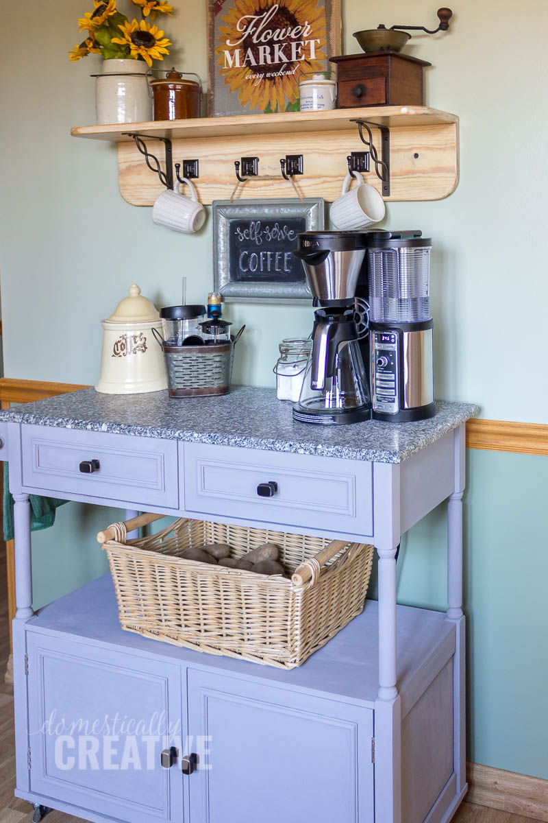 coffee station with antiques