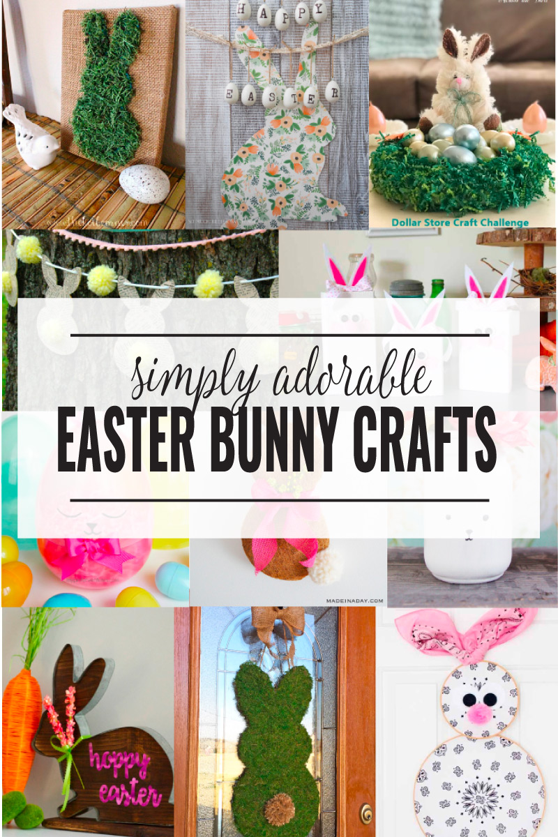 Easter bunny shaped crafts collage