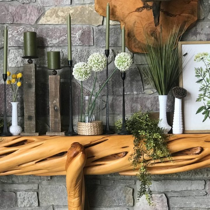 Image for Spring Decor-How to Style a Mantel Botanical Inspiration