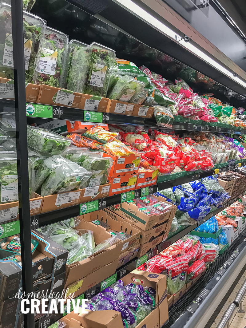 Fresh veggies and fruits at Aldi