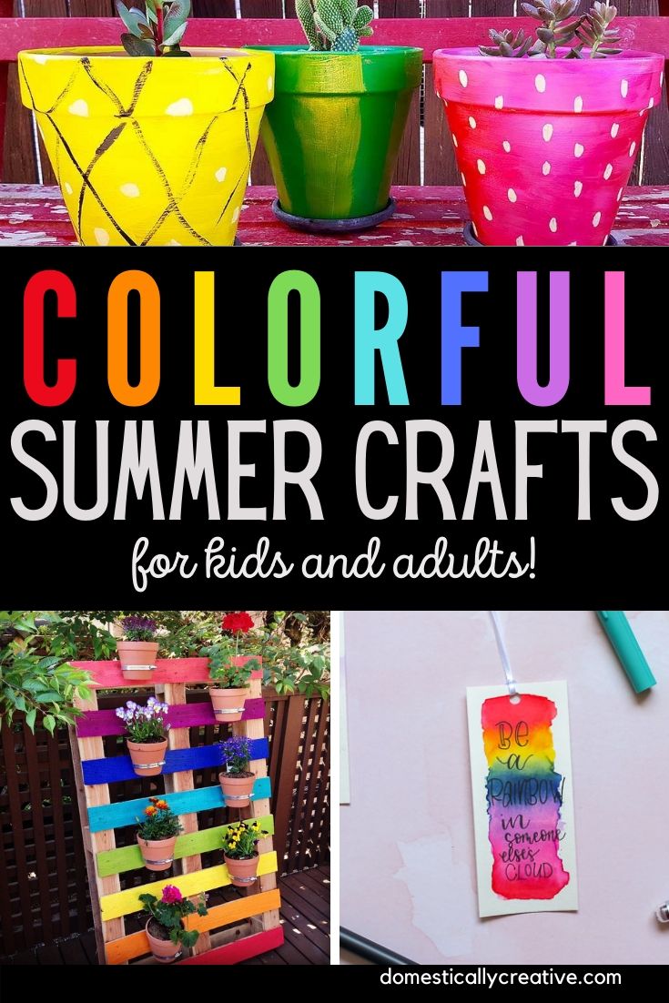 colorful summer crafts collage