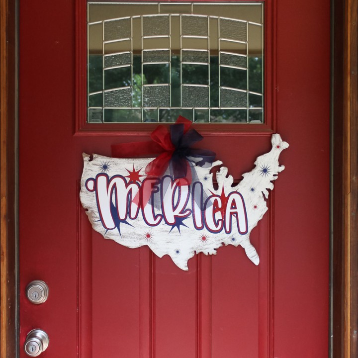 'Merica Patriotic Wooden Sign