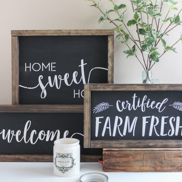DIY Farmhouse Chalkboard Style Signs