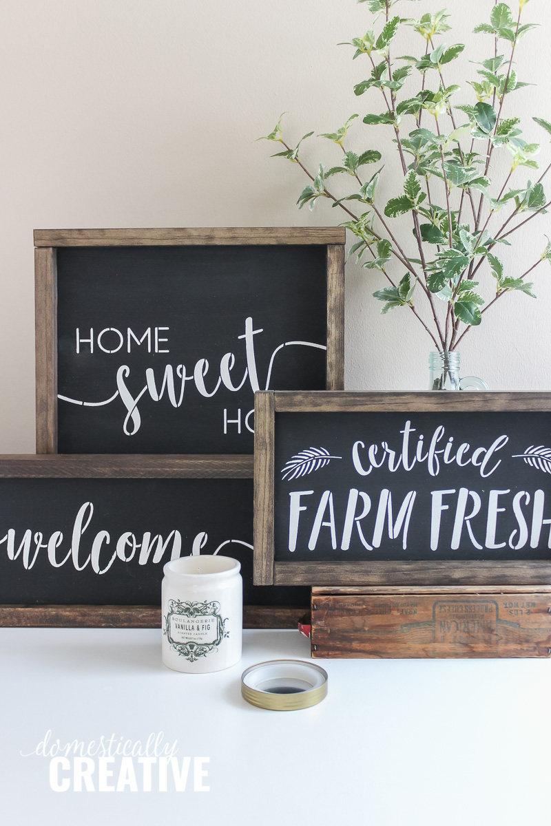 DIY Farmhouse Chalkboard Style Signs