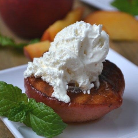 Image for 15-Minute Cinnamon Grilled Peaches and Cream