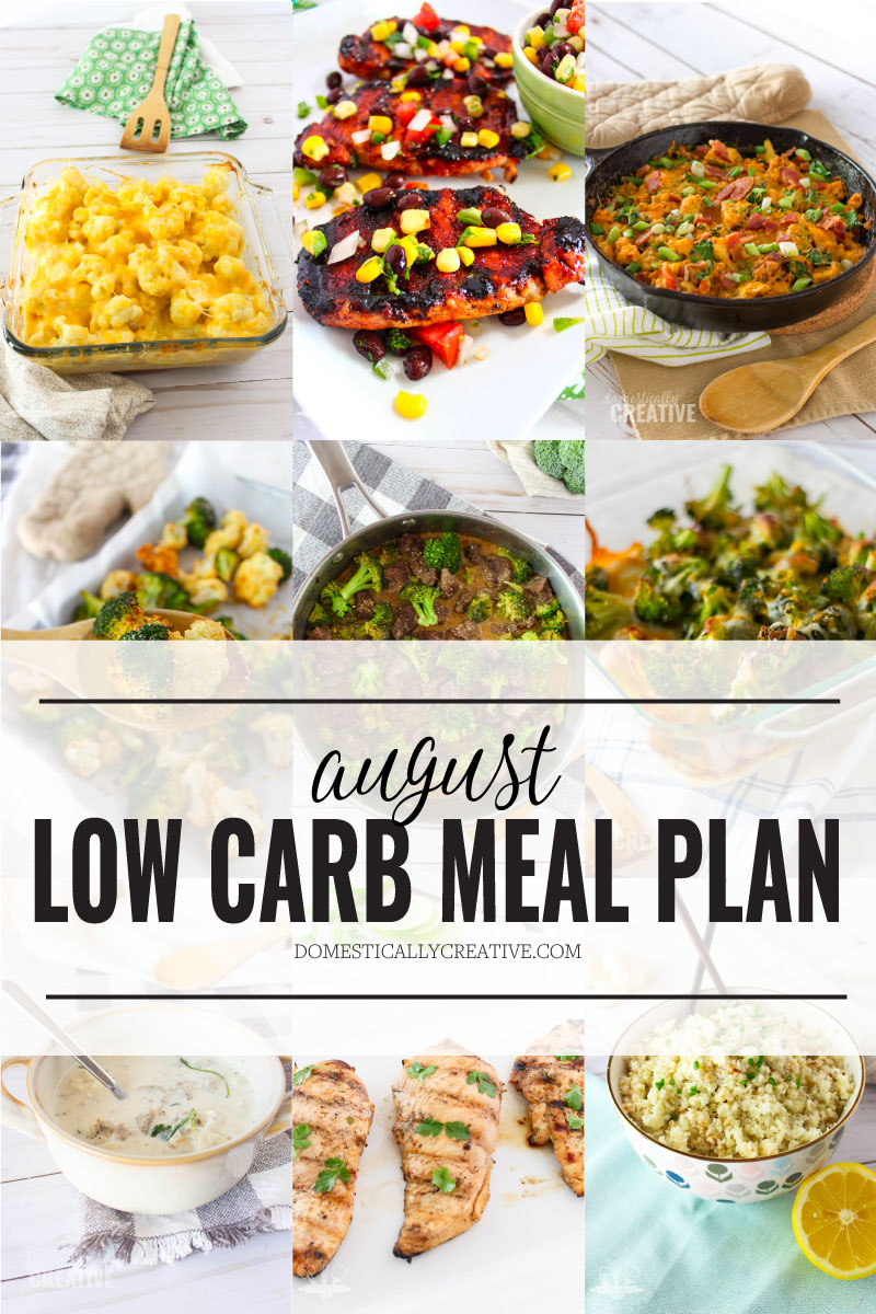 low carb meal plan for august