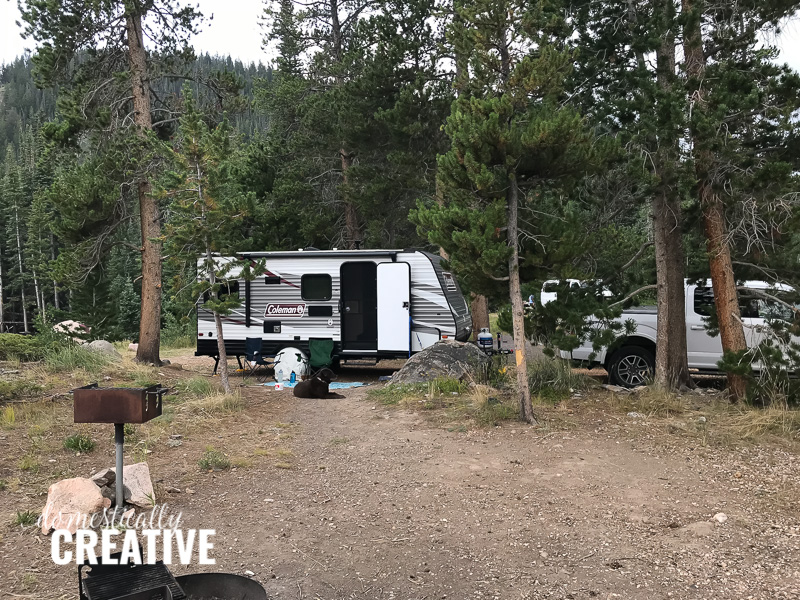 Campsite set up in Wyoming