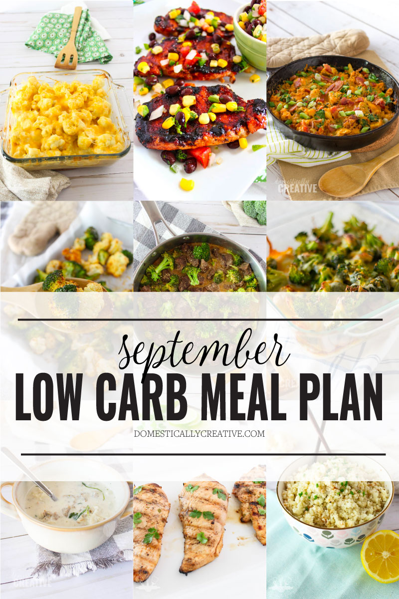 Low Carb Dinner Plan for September