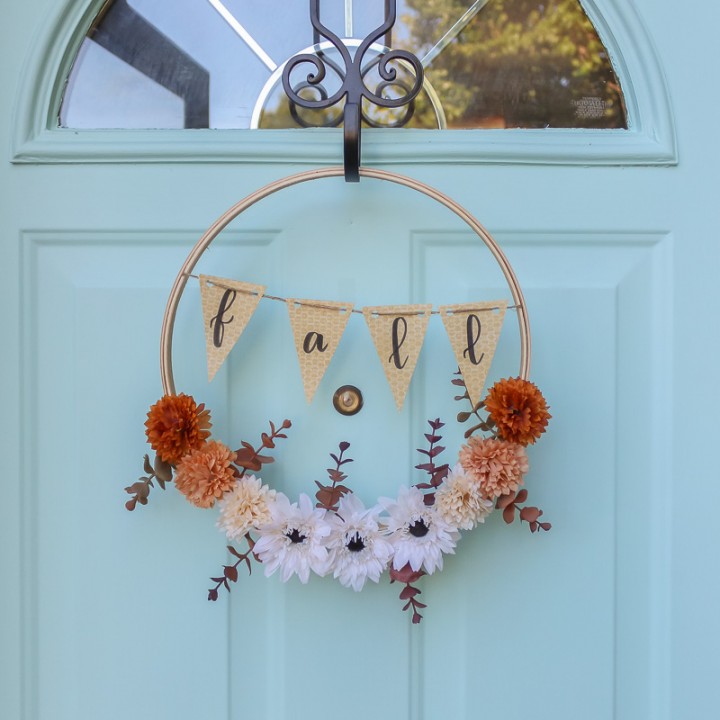 Simple DIY Fall Hoop Wreath