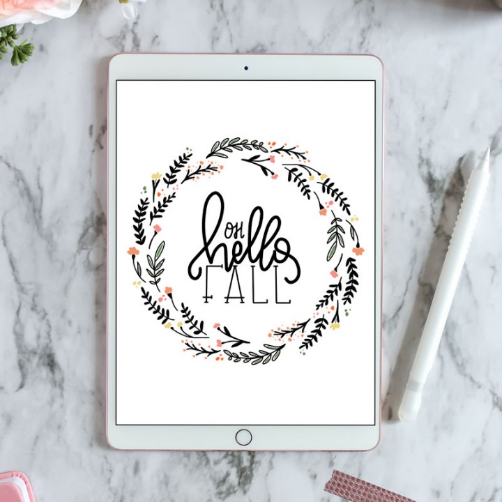 Image for Hello Fall Free Printable Art