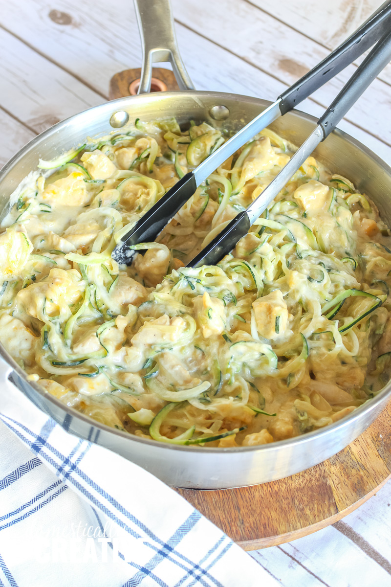 One Pot Cheesy Chicken and Zoodles Recip