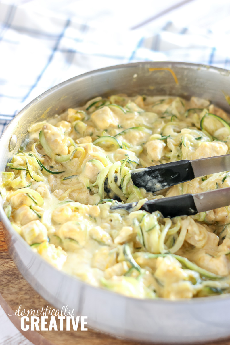 One Pot Cheesy Chicken and Zoodles Recip