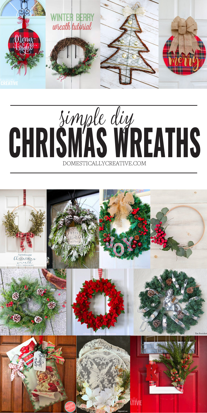 Simple DIY Christmas Wreaths | Domestically Creative