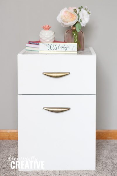 Marble and Gold File Cabinet Makeover