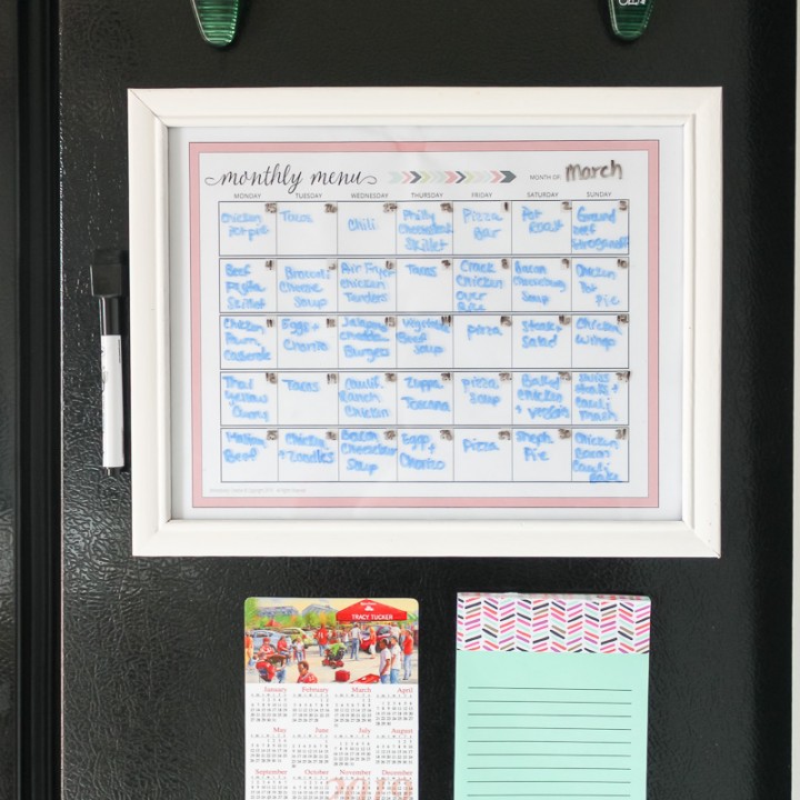 DIY Magnetic Dry Erase Menu for the Fridge