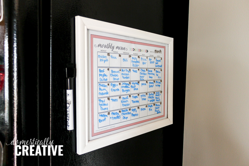 DIY Magnetic Dry Erase Menu