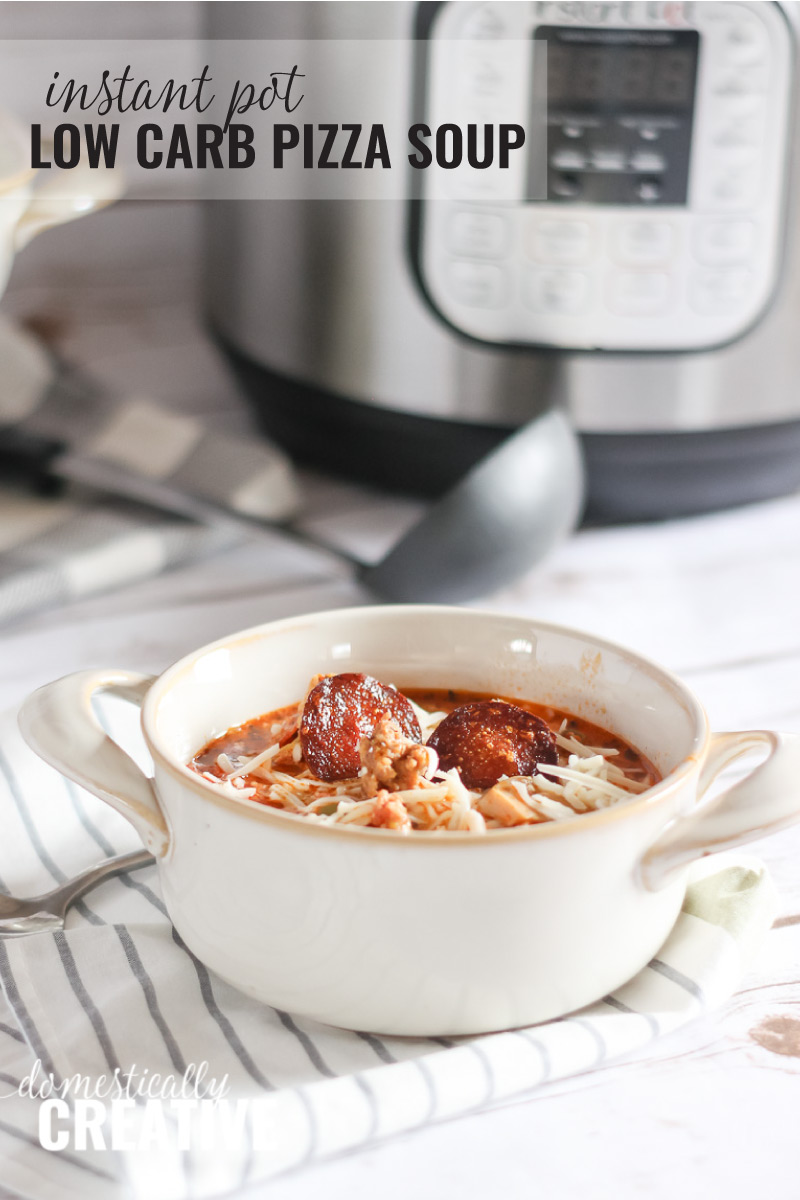 Creamy and filling Instant Pot Low Carb Pizza Soup