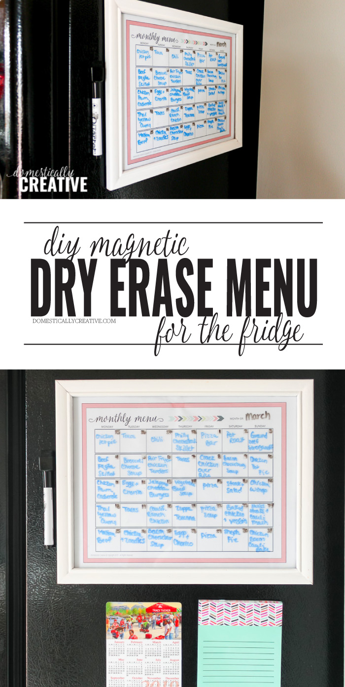 DIY Magnetic Dry Erase Menu