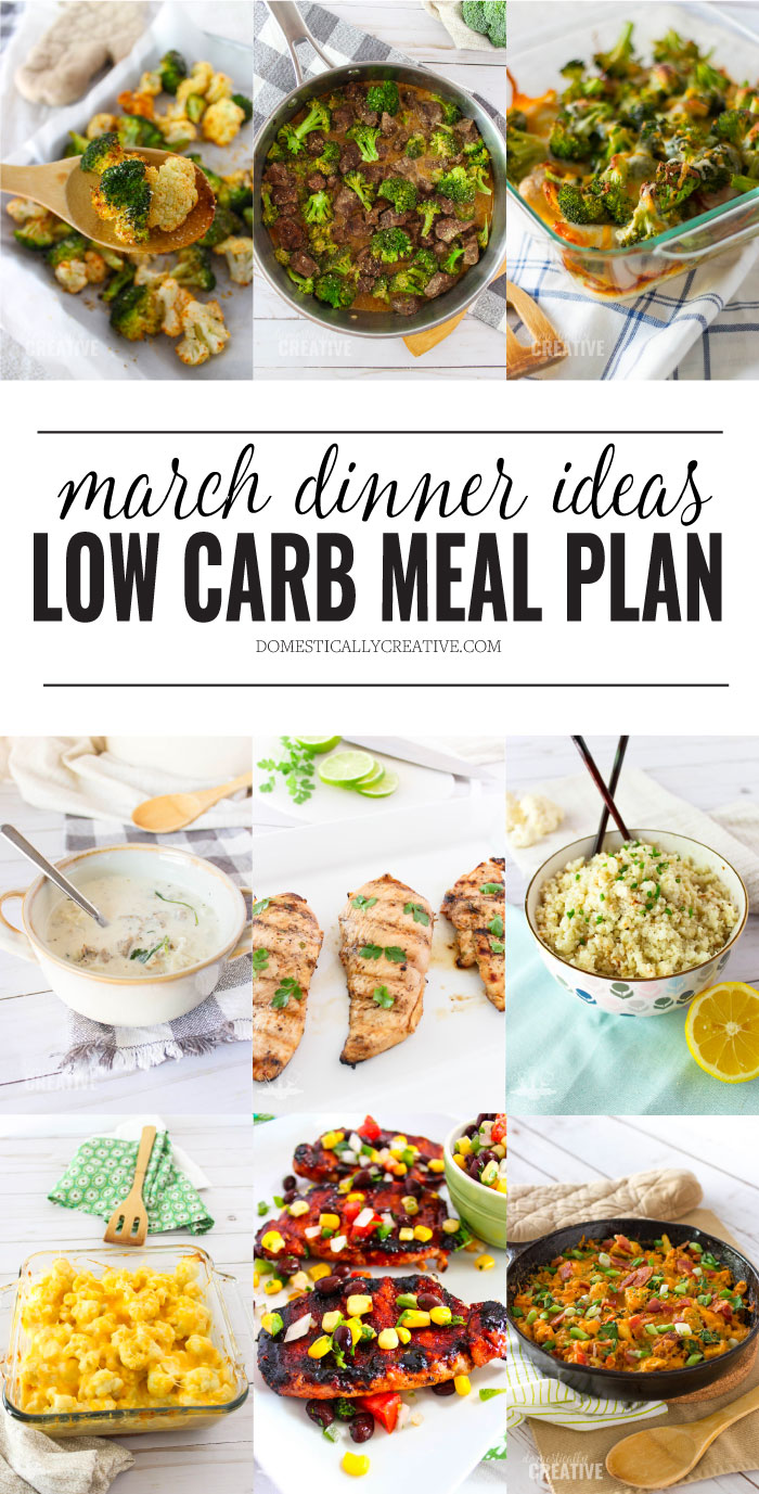 Easy to follow March Low Carb Meal Plan
