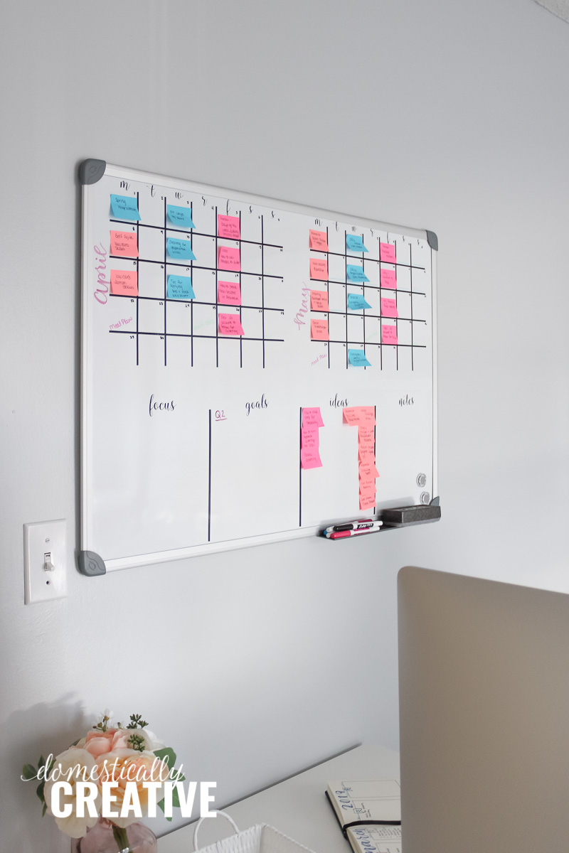 DIY Whiteboard Calendar and Planner Domestically Creative