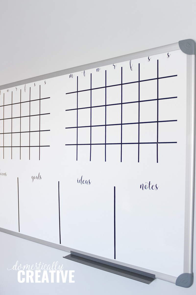 Make this Large DIY Whiteboard Calendar and Planner for your office space!