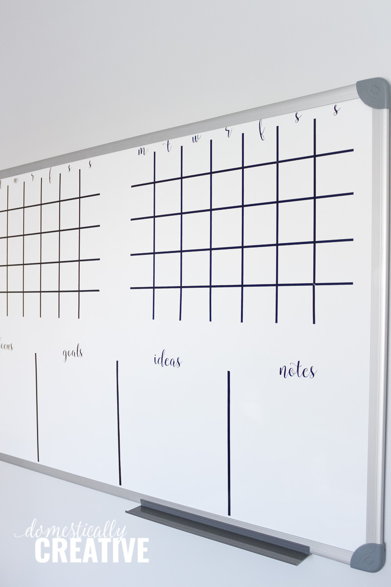 DIY Whiteboard Calendar and Planner Domestically Creative