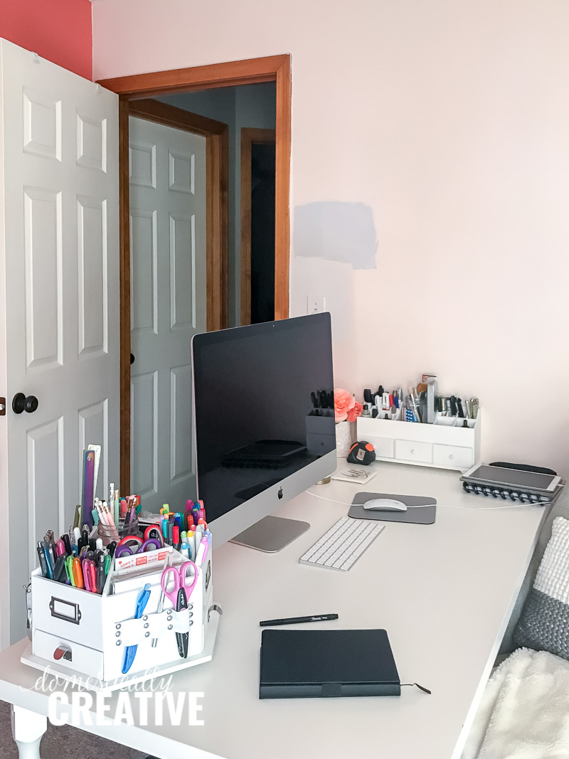 Feminine and Chic Home Office Makeover Plan and Ideas Before